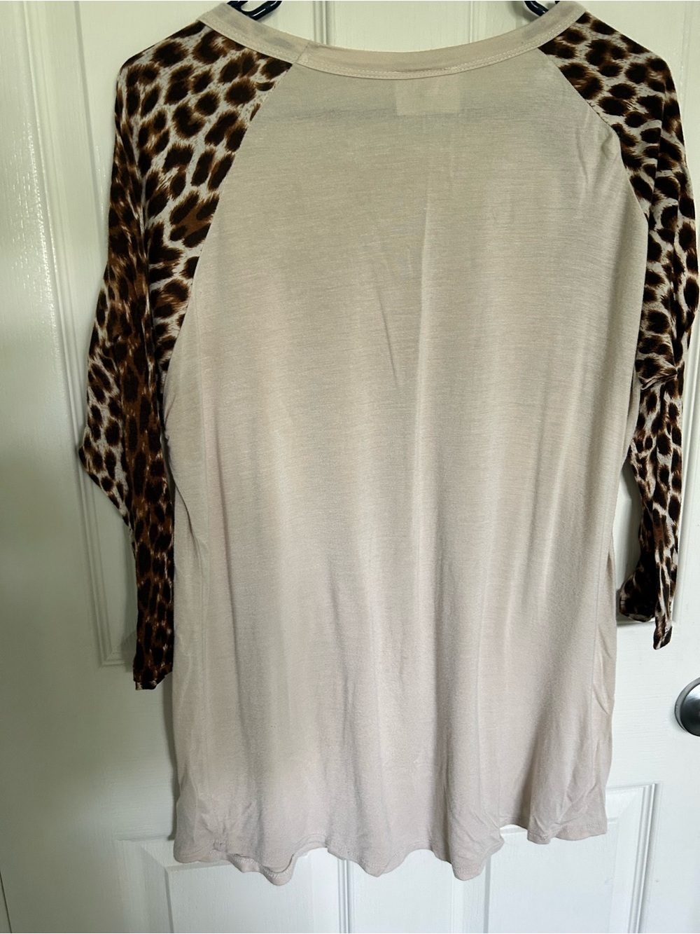 Farm Chick Pink and Leopard Print Raglan Tee| Women’s Large - Picture 3 of 4
